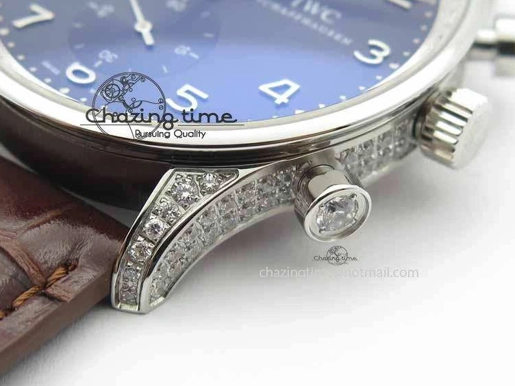 MIROTIME 0319 Unique Portuguese IW3714 Diam ZF V2 1:1 Best Edition Gray Dial On Brown Leather Strap A79350 (Slim Movement) 7250